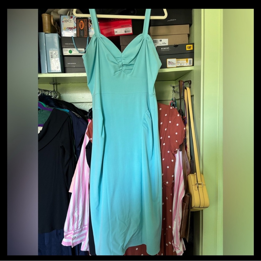 Stop Staring! Baby Blue Pinup Dress 1X - Picture 4 of 4